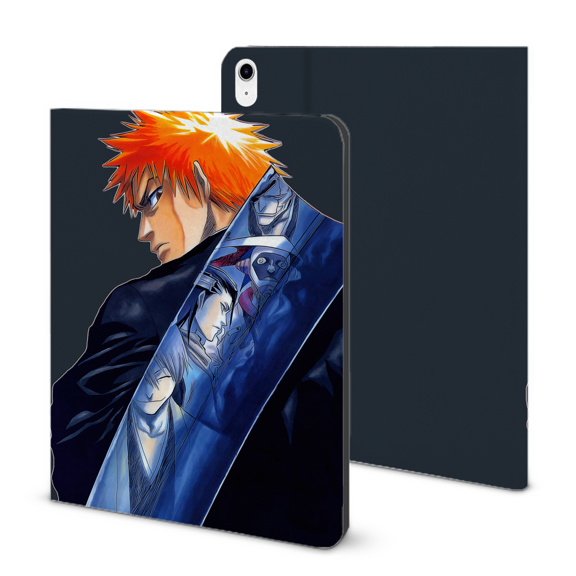 （画像用） ブリーチ BLEACH IPad ケース ブック型 PUレザー TPU 耐衝撃 軽量 薄型 ペン収納なし 全面保護 IPad 各モデル対応